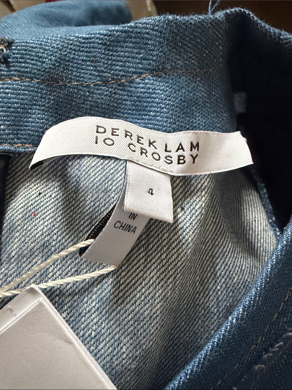 Derek Lam 10 Crosby Denim V-Neck Short Sleeve Dress - Blue. Sz 4 NWT - Picture 10 of 11